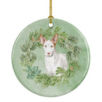 Ibizan Hound Christmas Wreath Ceramic Ornament
