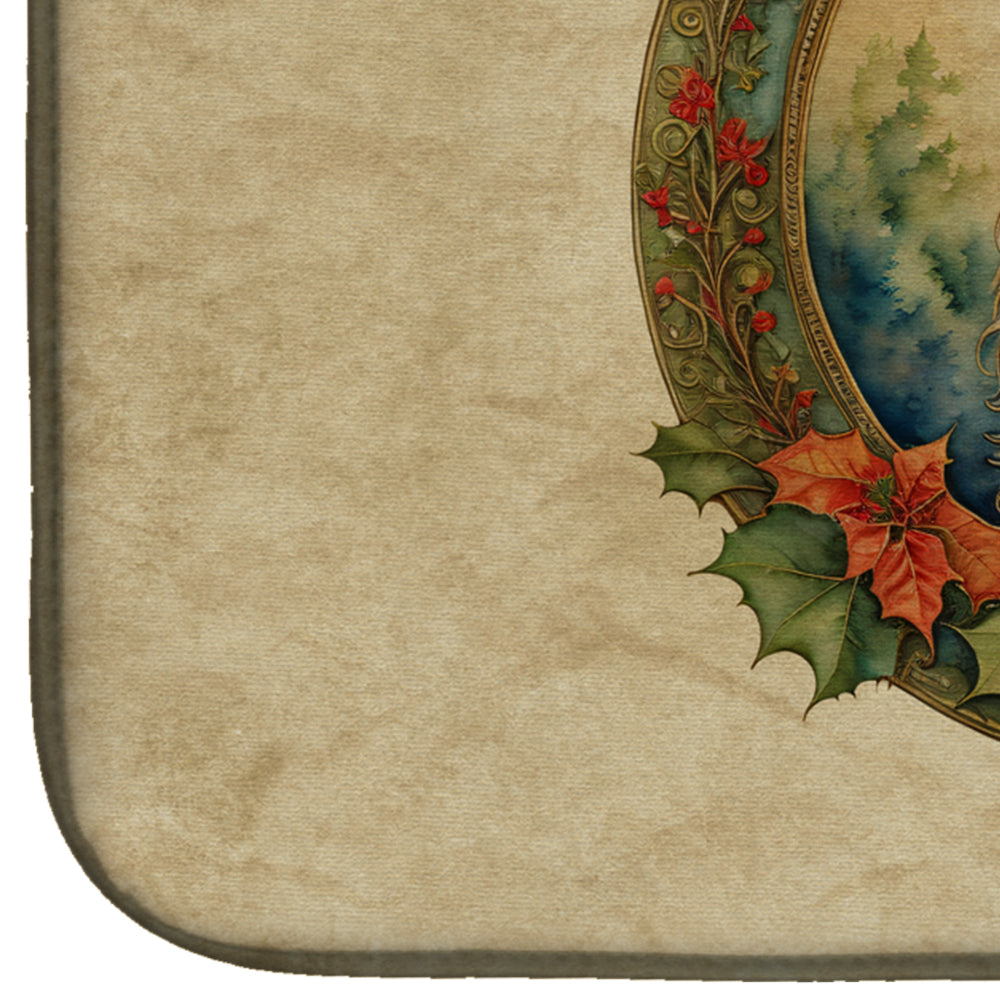 Glen of Imaal Terrier Christmas Flowers Dish Drying Mat