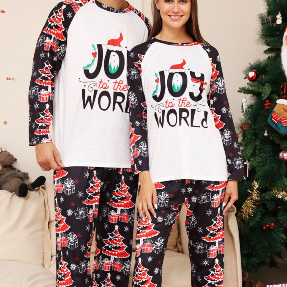 XINGX Christmas Parent-Child Pajama Set with Snowflakes