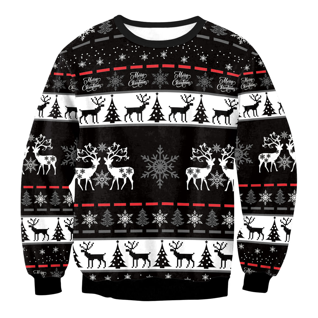 Amazon Mixed Color Reindeer Christmas Sweatshirt for Women | Streetwear