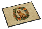 Poodle Christmas Flowers Doormat