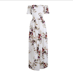 Off-Shoulder Floral Maxi Beach Dress