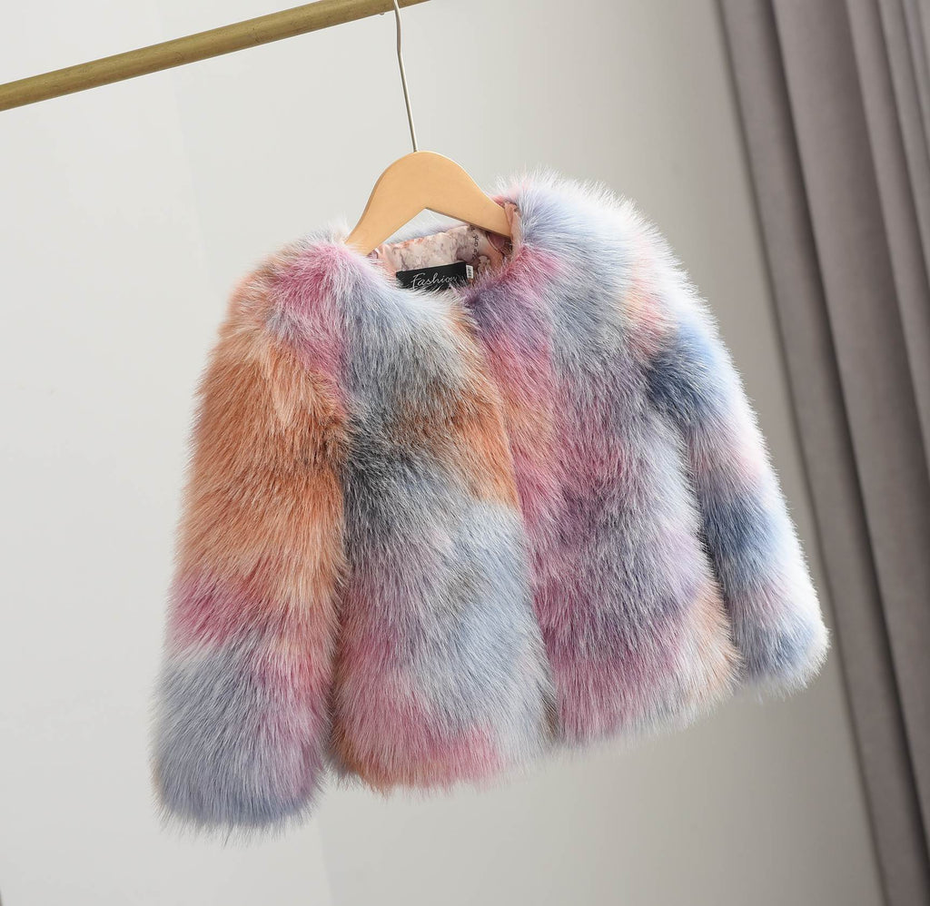 Color Contrast Coat for Stylish Girls