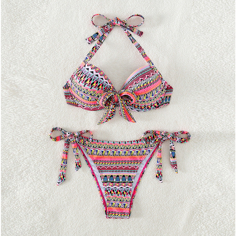 2023 Women's High-Waist Bikini with Neck Tie