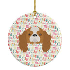 Blenheim Cavalier King Charles Spaniel Merry Christmas Ceramic Ornament