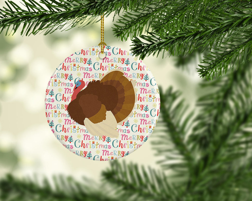 French Turkey Dindon Christmas Ceramic Ornament