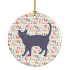 Korat #3 Cat Christmas Ceramic Ornament