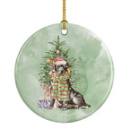 Labrador Retriever Black Christmas Presents and Tree Ceramic Ornament