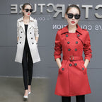 Plus Size Slim Mid-Length Women's Trench Coat
