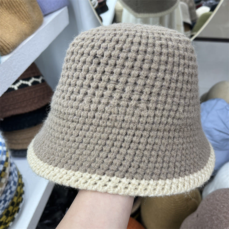Women's Versatile Wool Knitting Fisherman's Hat | Embroidered Cap