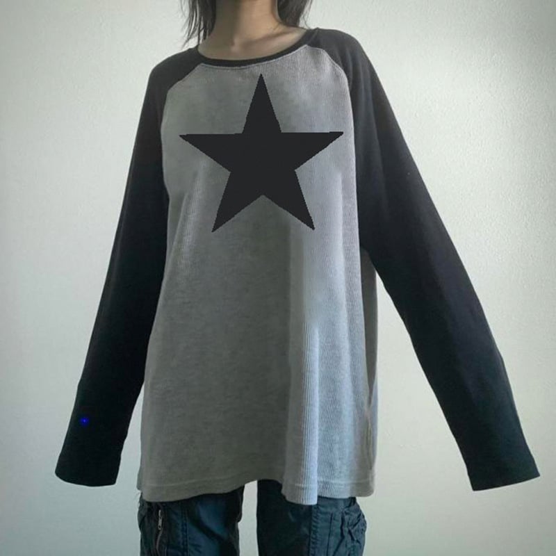 Casual Long Sleeve Star Top Fashion Sweatshirt | Streetwear