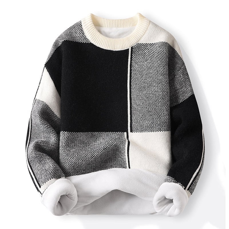 Men's Plus Velvet Padded Long Sleeve Sweater Top
