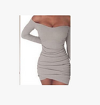 Long Sleeve Off-Shoulder Bodycon Dress