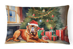 Dogue de Bordeaux Cozy Christmas Throw Pillow