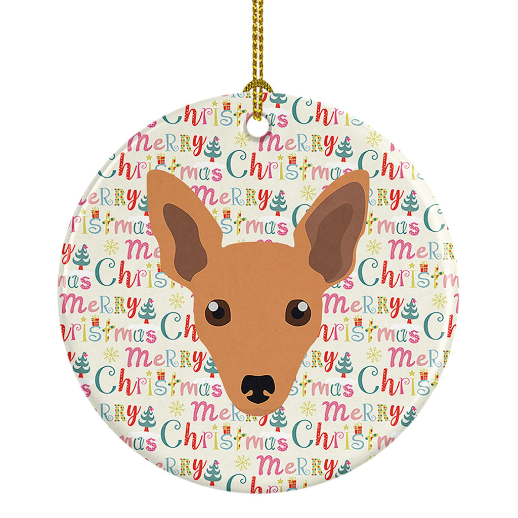 Miniature Pinscher Merry Christmas Ceramic Ornament