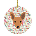 Miniature Pinscher Merry Christmas Ceramic Ornament