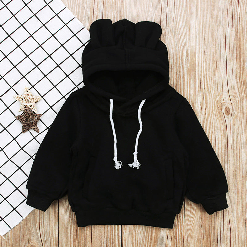 Bear Ear Top with Fleece Hooded Sweater