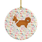 Nordic Spitz Merry Christmas Ceramic Ornament