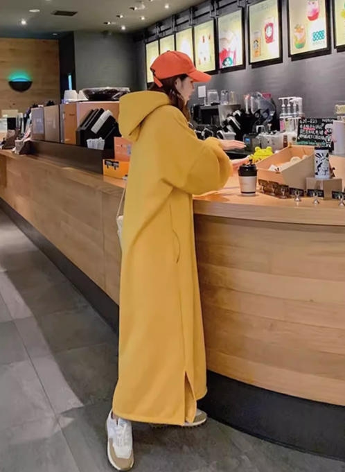 Extra Long Fleece Over Knee Sweater Dress Skirt