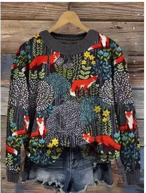 Casual Round Neck Sweater for Couples' Tops