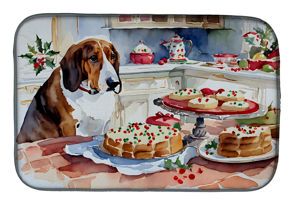 Basset Hound Christmas Cookies Dish Drying Mat