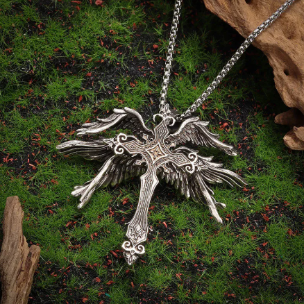 Vintage Silver Angel Necklace | Christian Jewelry
