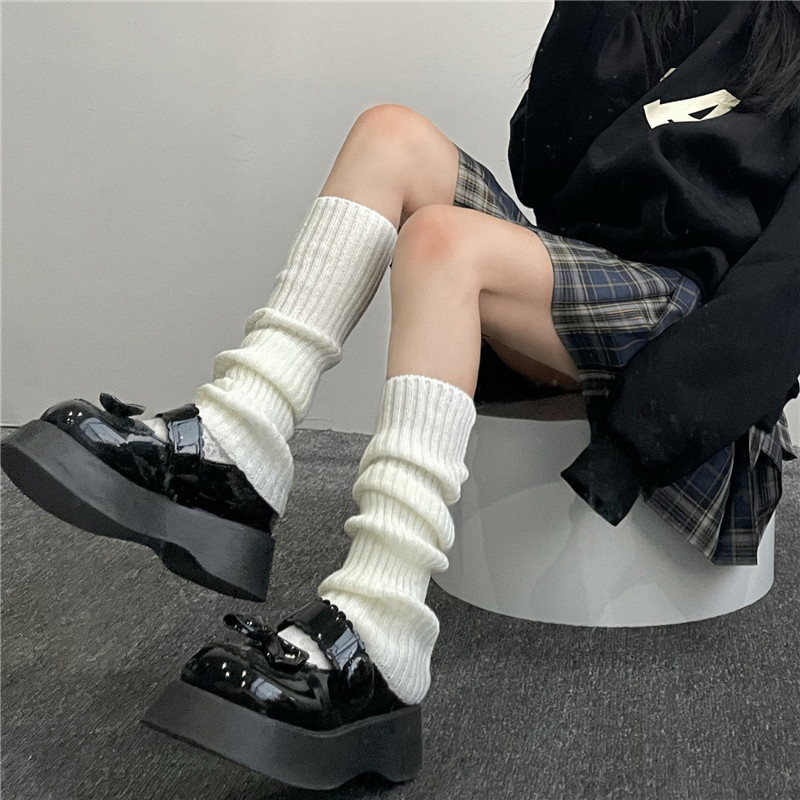 Sister Knitted White Wool Socks for Girls