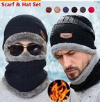 Warm Knit Winter Beanie Hat and Scarf Set for All | Embroidered Cap