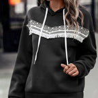 Hooded Lace Casual Sweatshirt for Women - Autumn & Winter | Streetwear