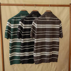 Men's Summer Stripes Lapel Cardigan Polo