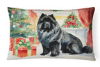 Black Chow Chow Christmas Throw Pillow