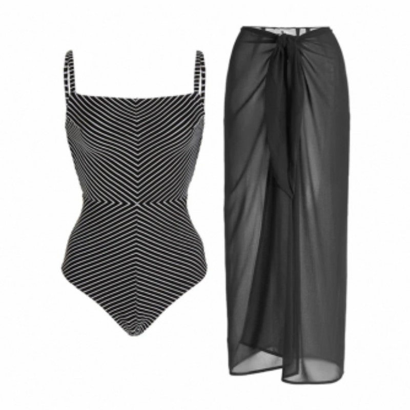 2024 Retro Striped Two-Piece Swimsuit Set