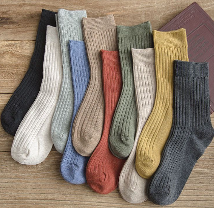 Women's Japanese Solid Color Wool Winter Socks