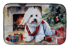 Coton De Tulear Cozy Christmas Dish Drying Mat