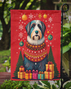 Bearded Collie Holiday Christmas Garden Flag