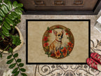 Chihuahua Christmas Flowers Doormat