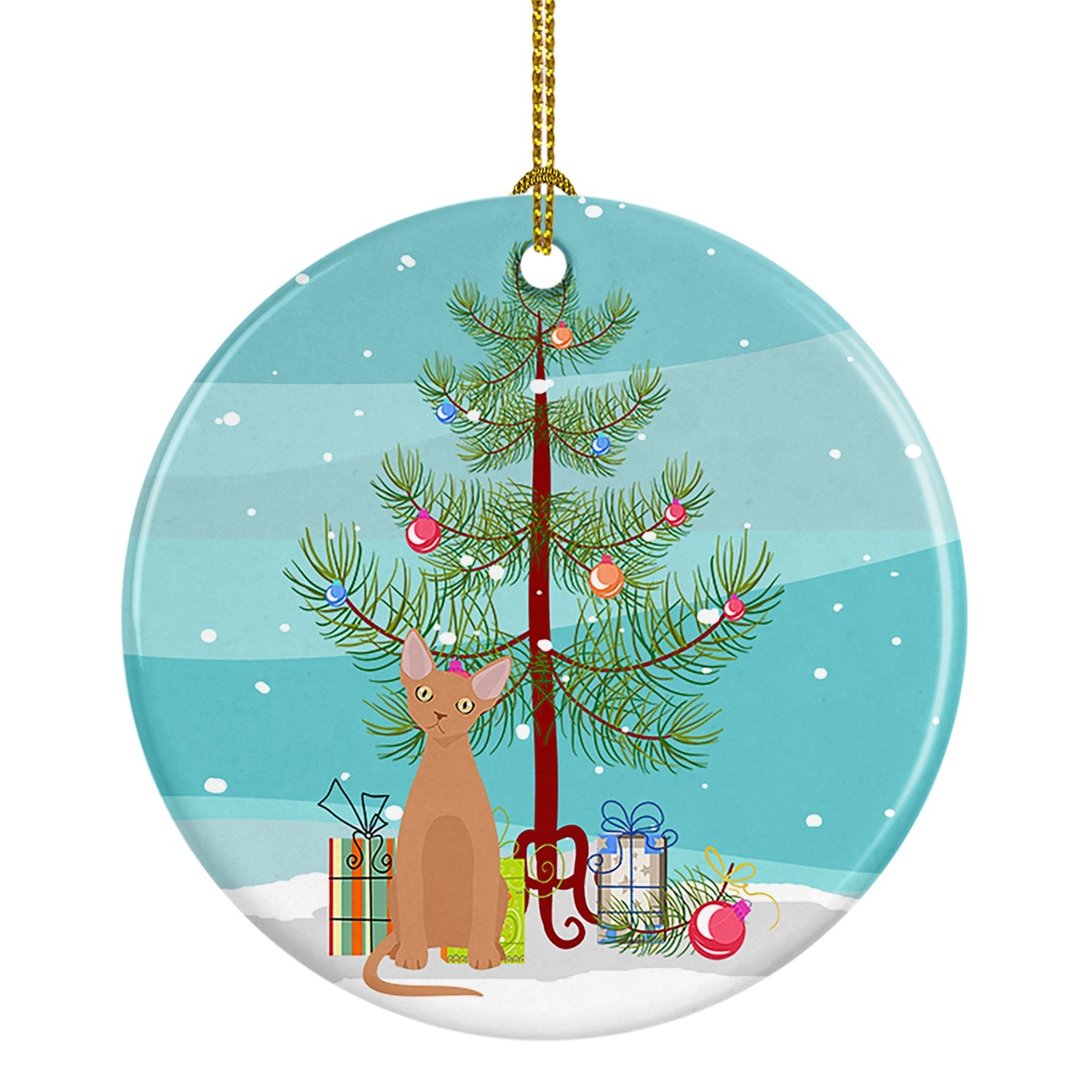 Devon Rex Cat Christmas Ceramic Ornament