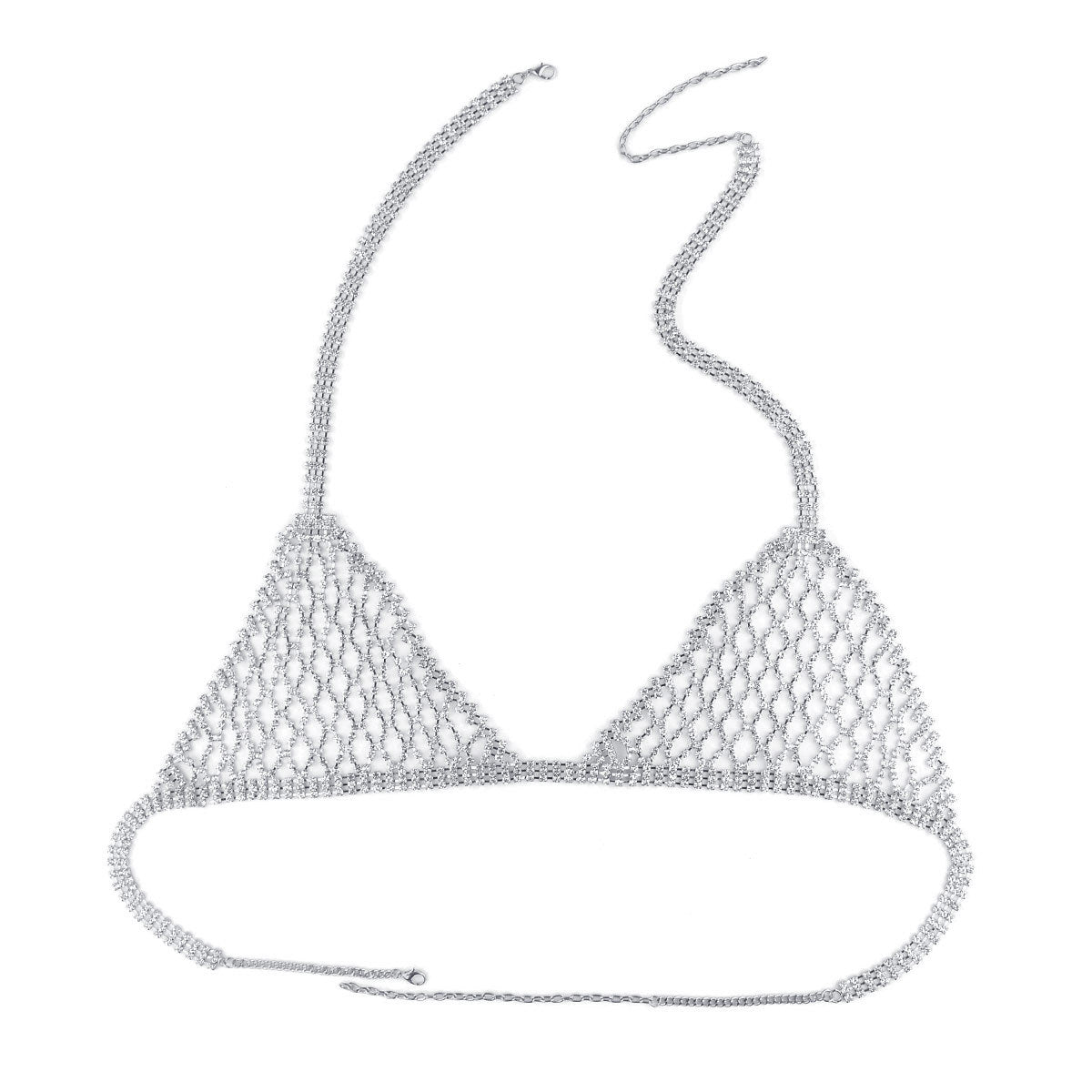 Exaggerated Rhinestone Body Chain and Bikini Necklace