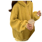 Women's Cozy Lamb Wool Coat with Bear Ears