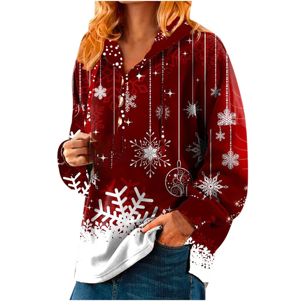 Casual Hooded Christmas Sweater for Ladies
