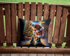 Australian Terrier and Santa Claus Throw Pillow