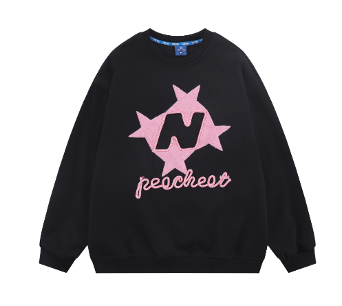 Embroidered Drop-Shoulder Long Sleeve Men's Sweater