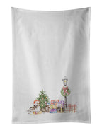 Bull Terrier Adult and Puppy with Christmas Wonderland Kitchen Towel Set of 2