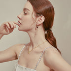 Silver Christmas Elk Antler Long Tassel Earrings
