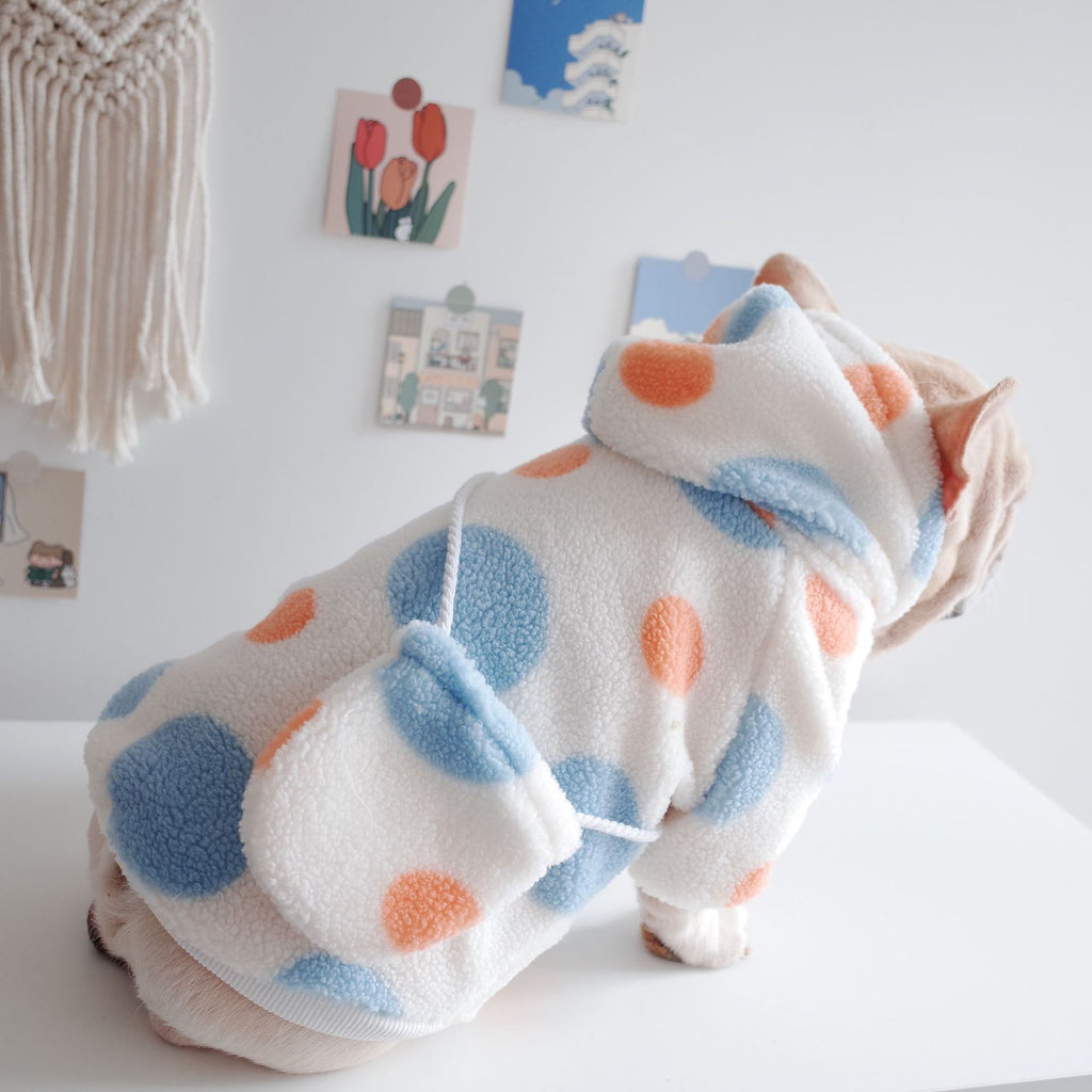 Dog Fleece Dot Print Hoodie for Pets
