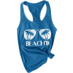 BEACH'IN Palm Sunglasses Racerback Tank Top