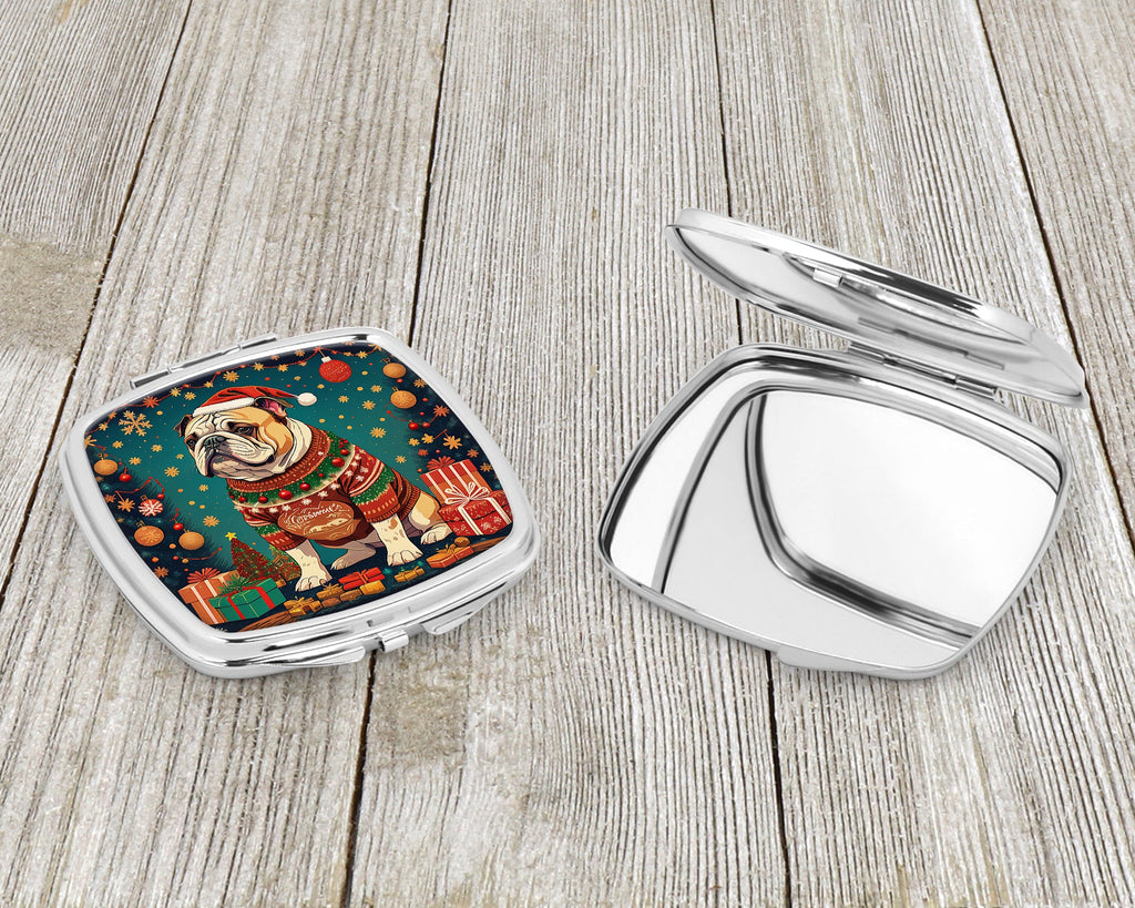English Bulldog Christmas Compact Mirror