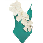2023 Women's Floral Asymmetrical One-Piece Swimsuit