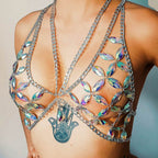 Women's Rhinestone Body Chain Bralette