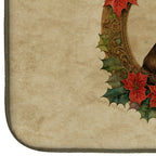 Border Terrier Christmas Flowers Dish Drying Mat